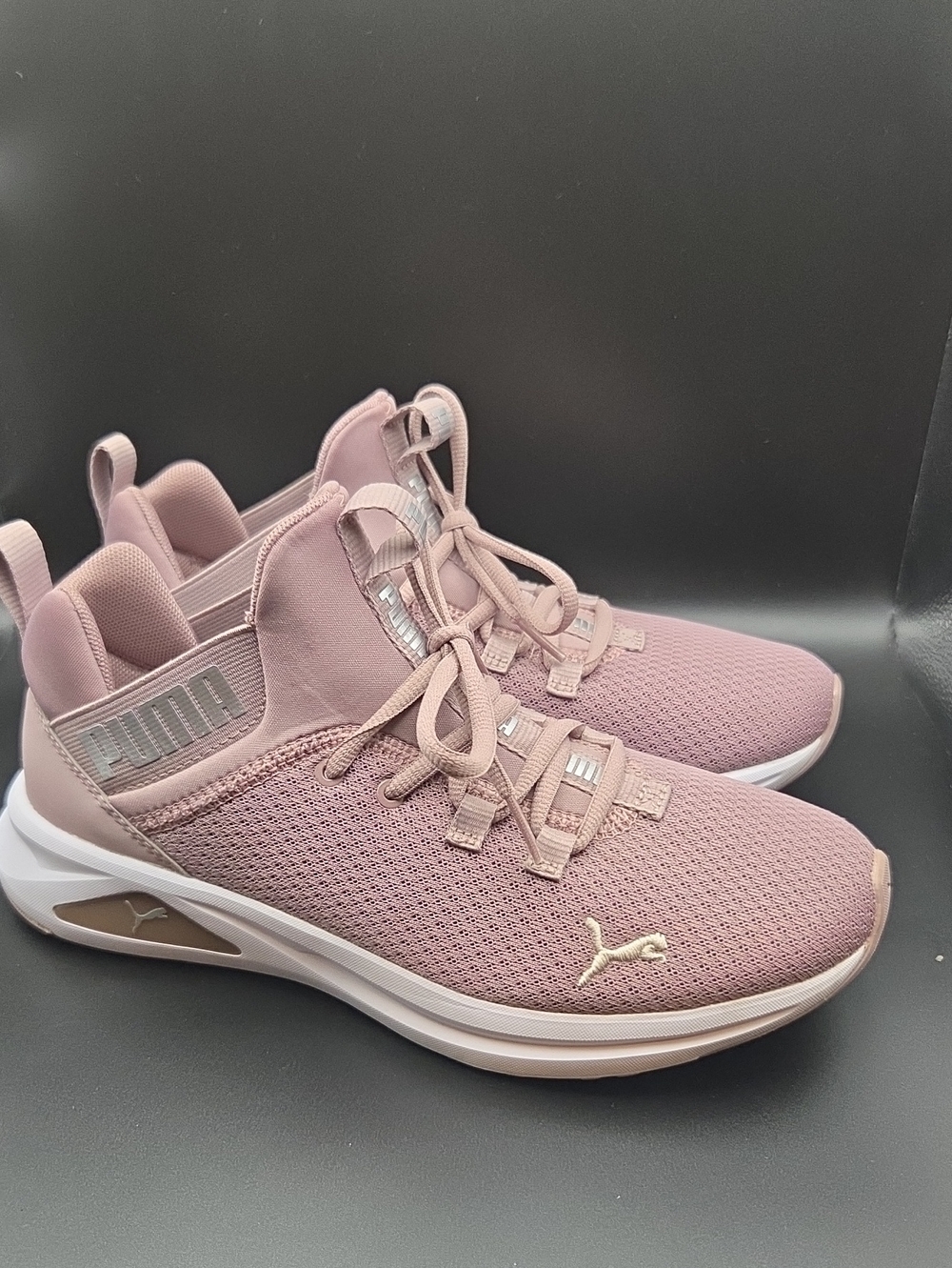 Puma Women's Dusty Pink Lace-Up Knit Sneakers